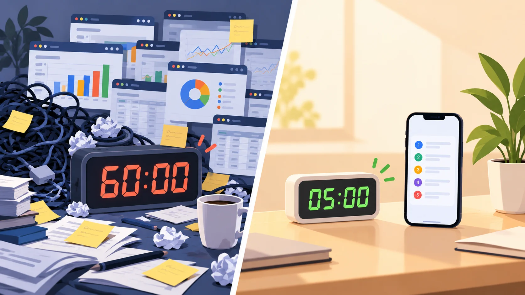 Daily editorial research time cut from 60 minutes to 5 minutes